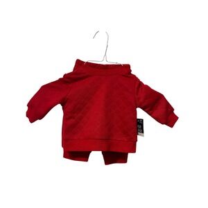 Okie Dokie Red Quilted Fleece Sweatshirt and Pants Set 3M‎
